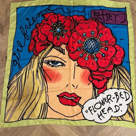 RARE Betsey Johnson Silk Scarf - Picture 1 of 2